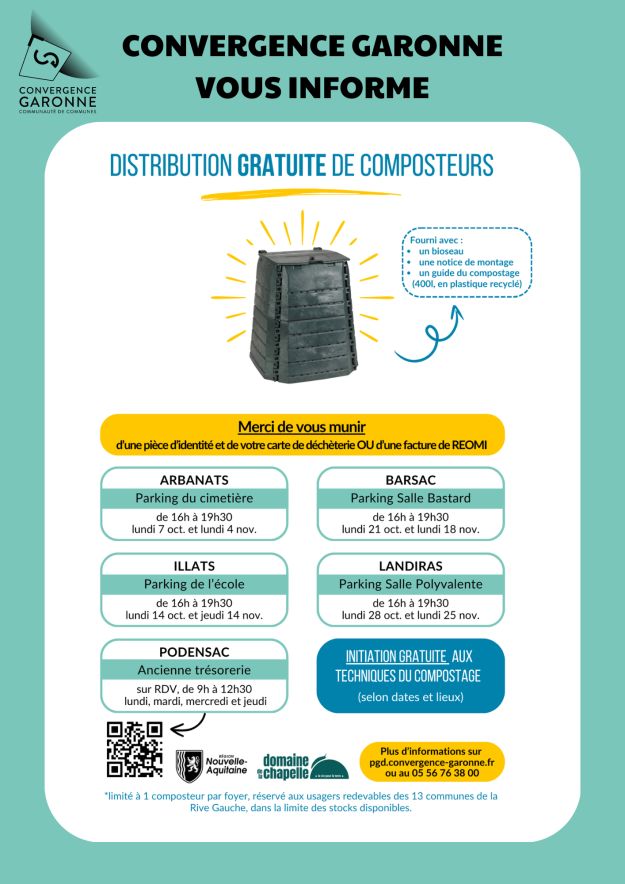 Distributions gratuites de composteurs